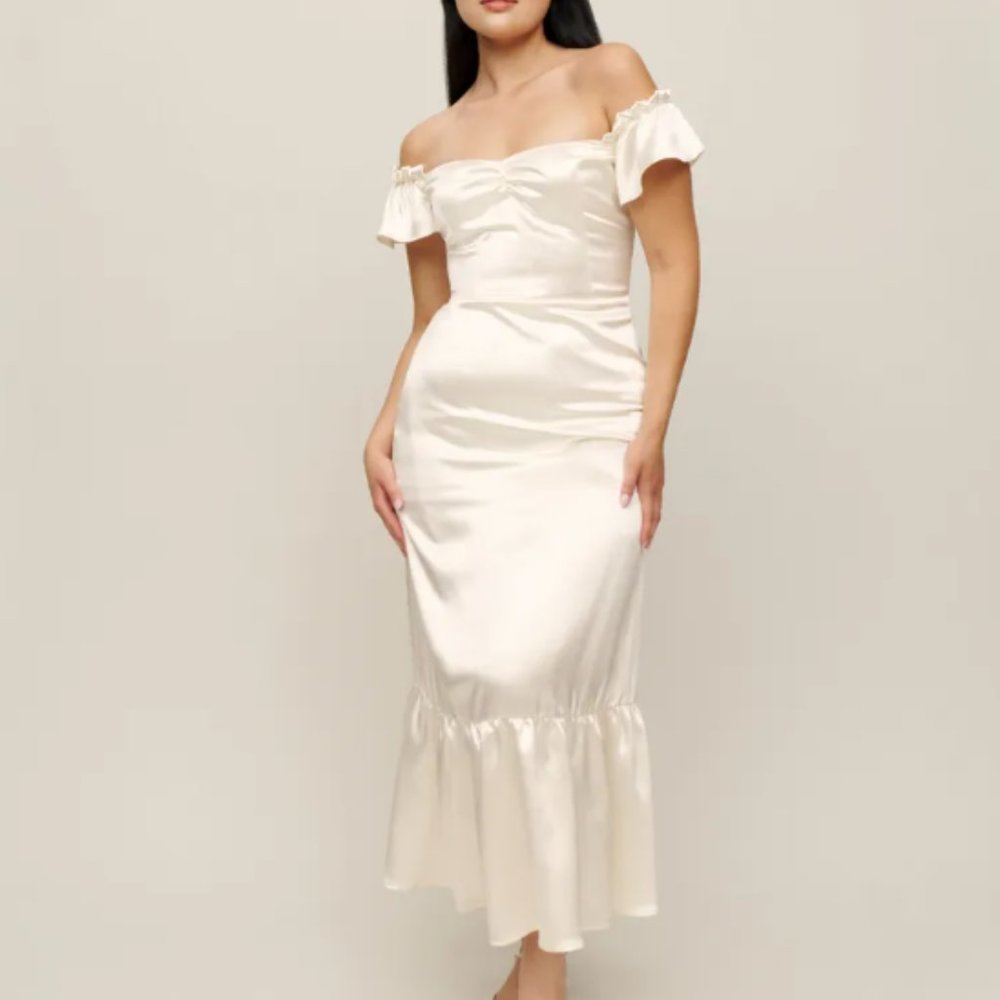 Reformation Sianna Bridal Dress - Silk ivory white size 8 NWT